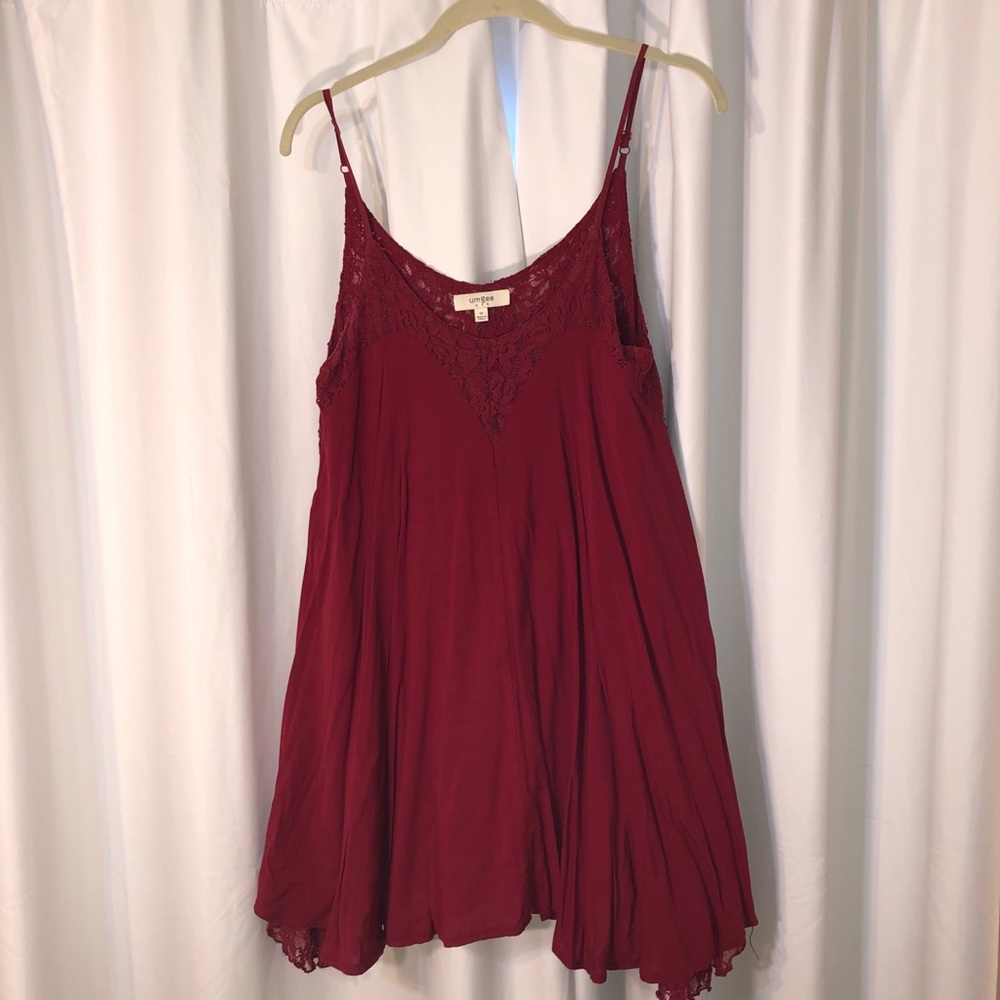 Umgee Maroon/Red Flowy Dress